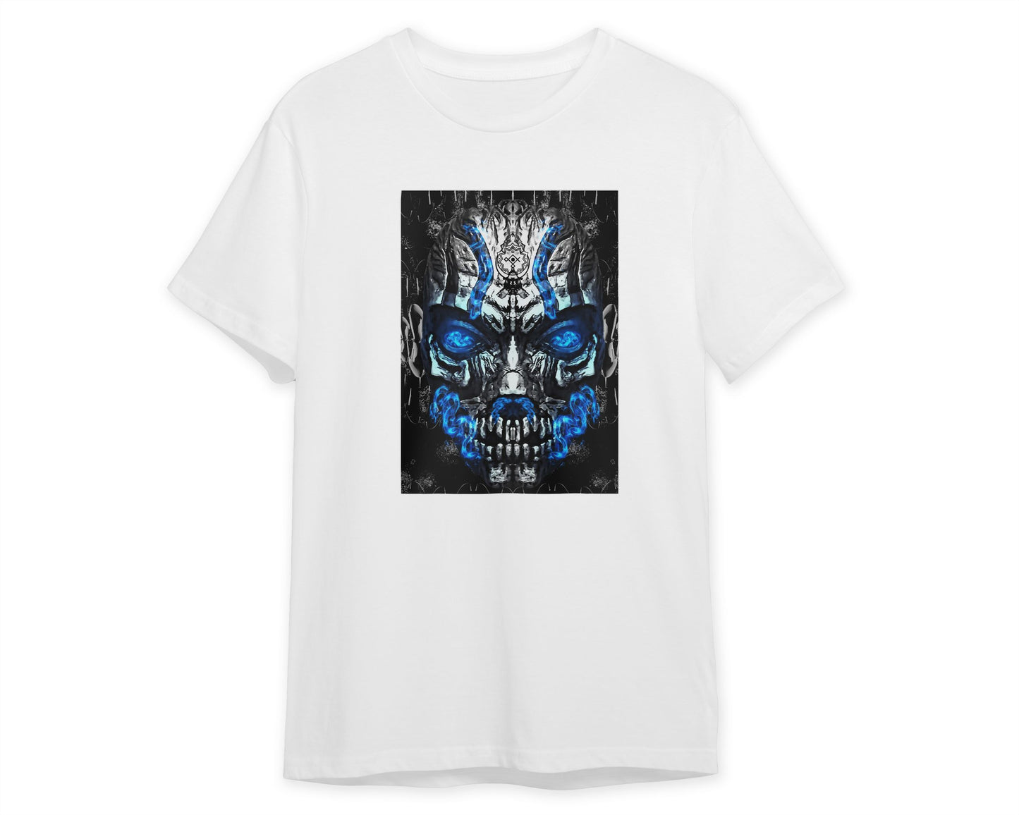 Oni Mask Blue Flamme Djinn jinn  - @SyanArt