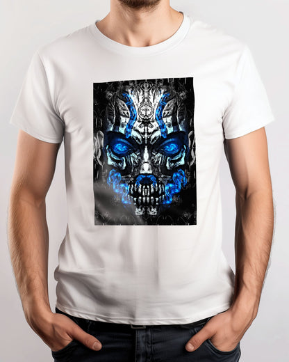 Oni Mask Blue Flamme Djinn jinn  - @SyanArt