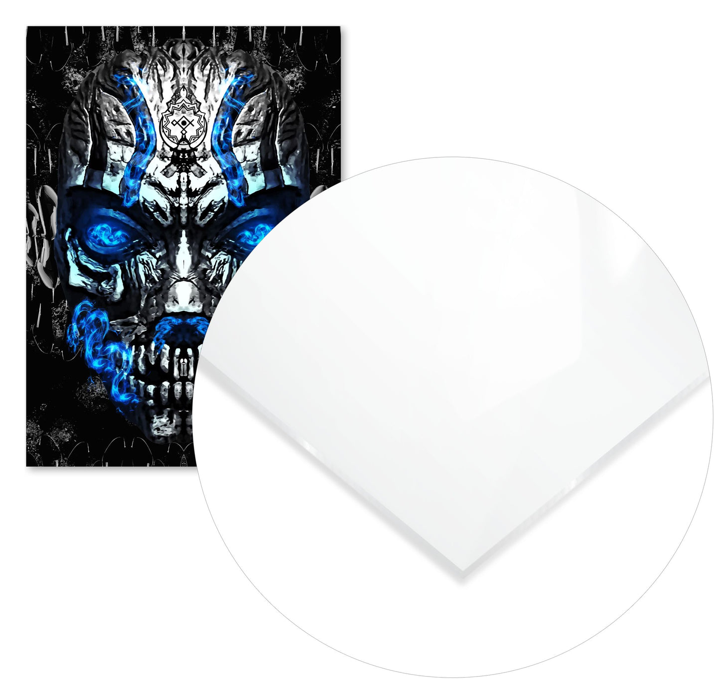 Oni Mask Blue Flamme Djinn jinn  - @SyanArt