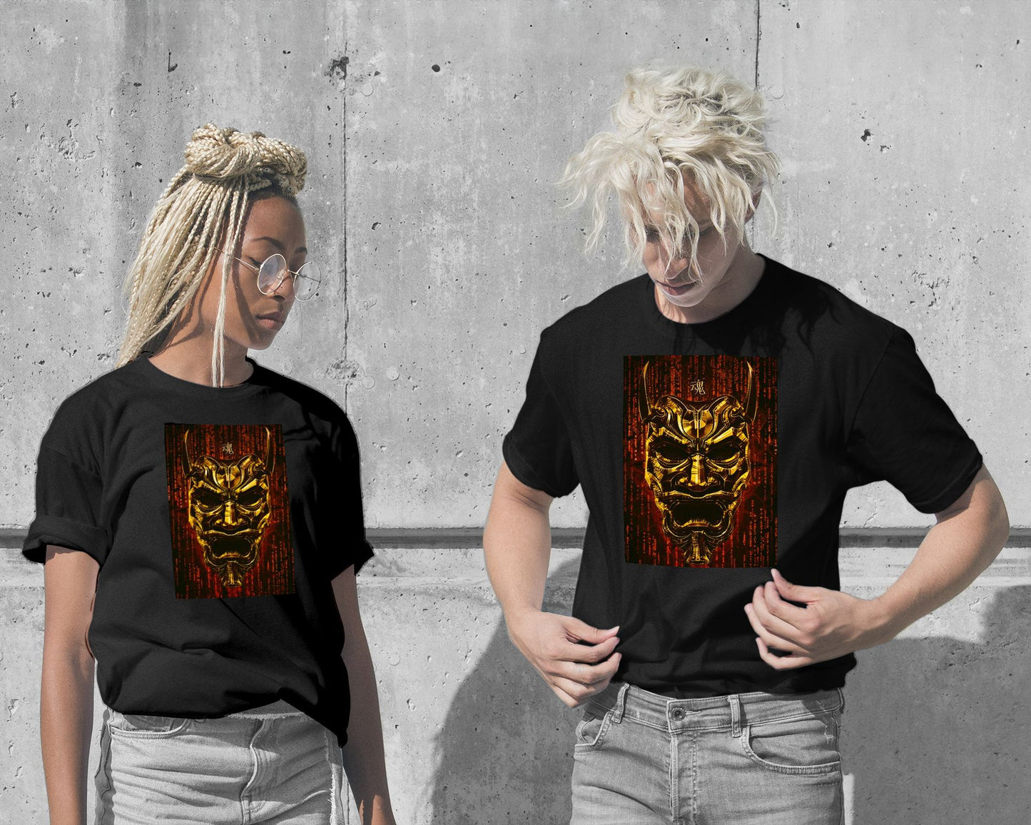 Golden Oni Mask Matrix - @SyanArt