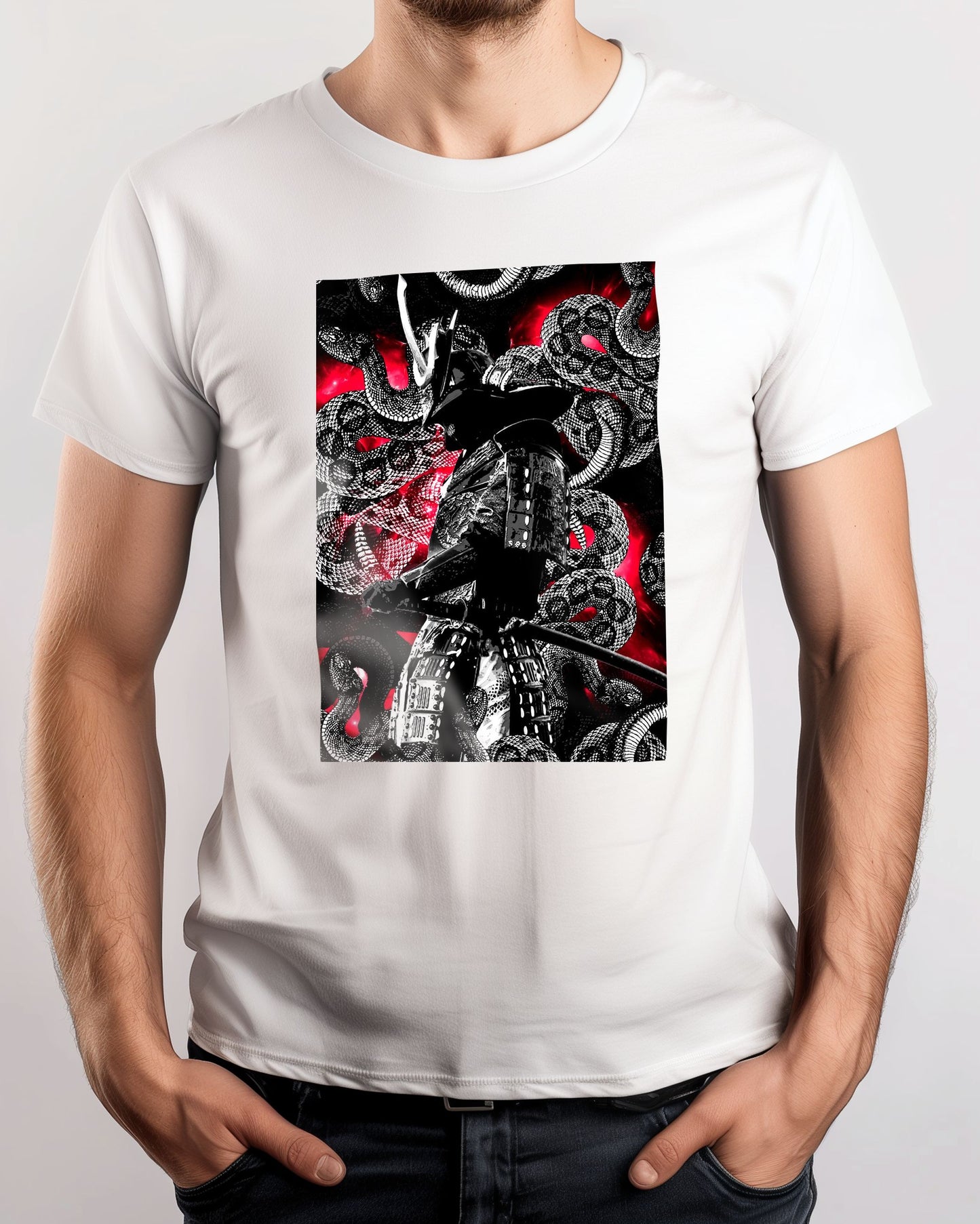 Red samurai snake abstract fantasy - @SyanArt