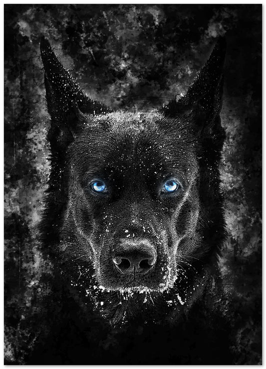 Black Wolf Blue Eyes - @SyanArt