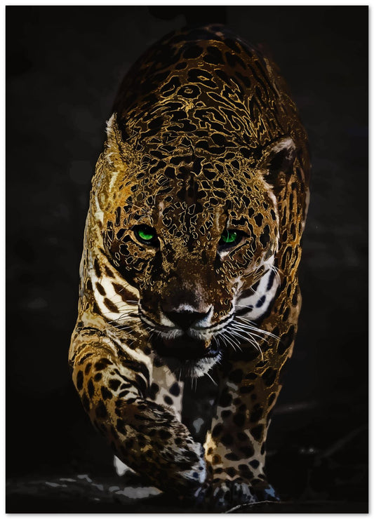 Golden Leopard emerald eyes - @SyanArt