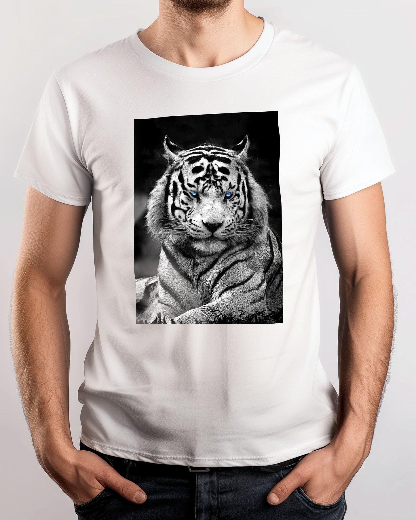 White Syberian Tiger blue eyes - @SyanArt