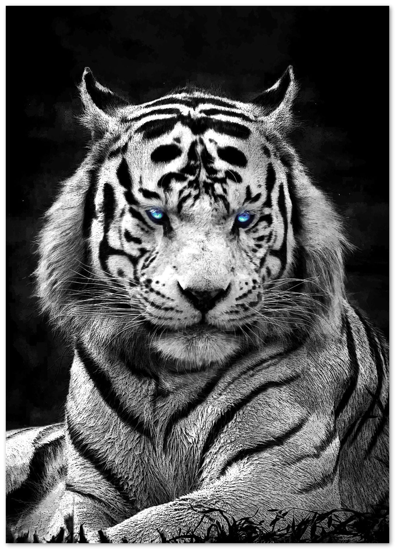 White Syberian Tiger blue eyes - @SyanArt