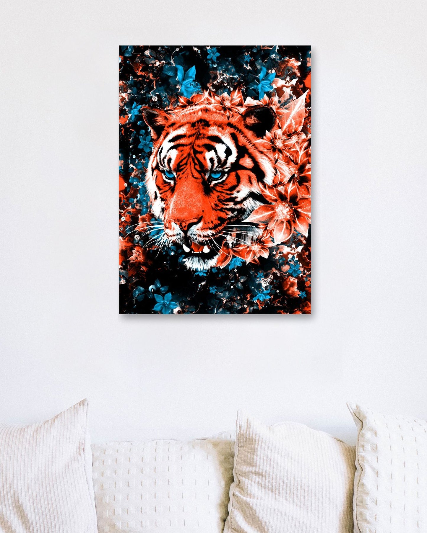 Bangali Tiger orange forest blue eyes - @SyanArt