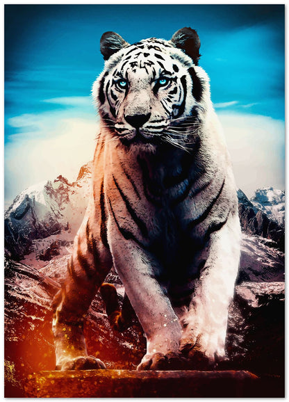 White Tiger Blue eyes sacred montains - @SyanArt