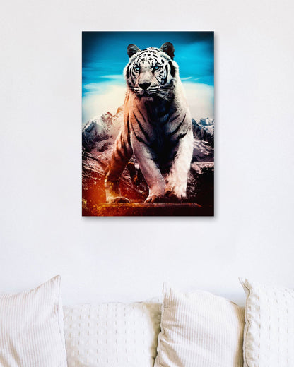 White Tiger Blue eyes sacred montains - @SyanArt