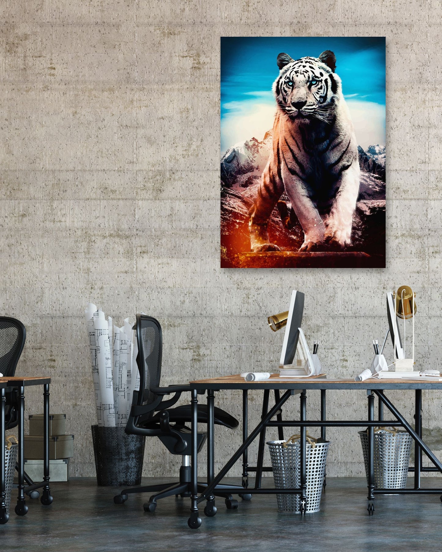 White Tiger Blue eyes sacred montains - @SyanArt