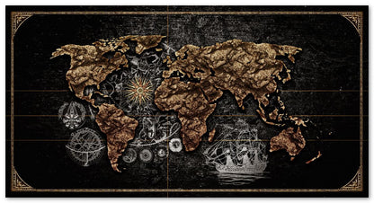 Bronze Panoramic Wold MAP luxury dark - @SyanArt