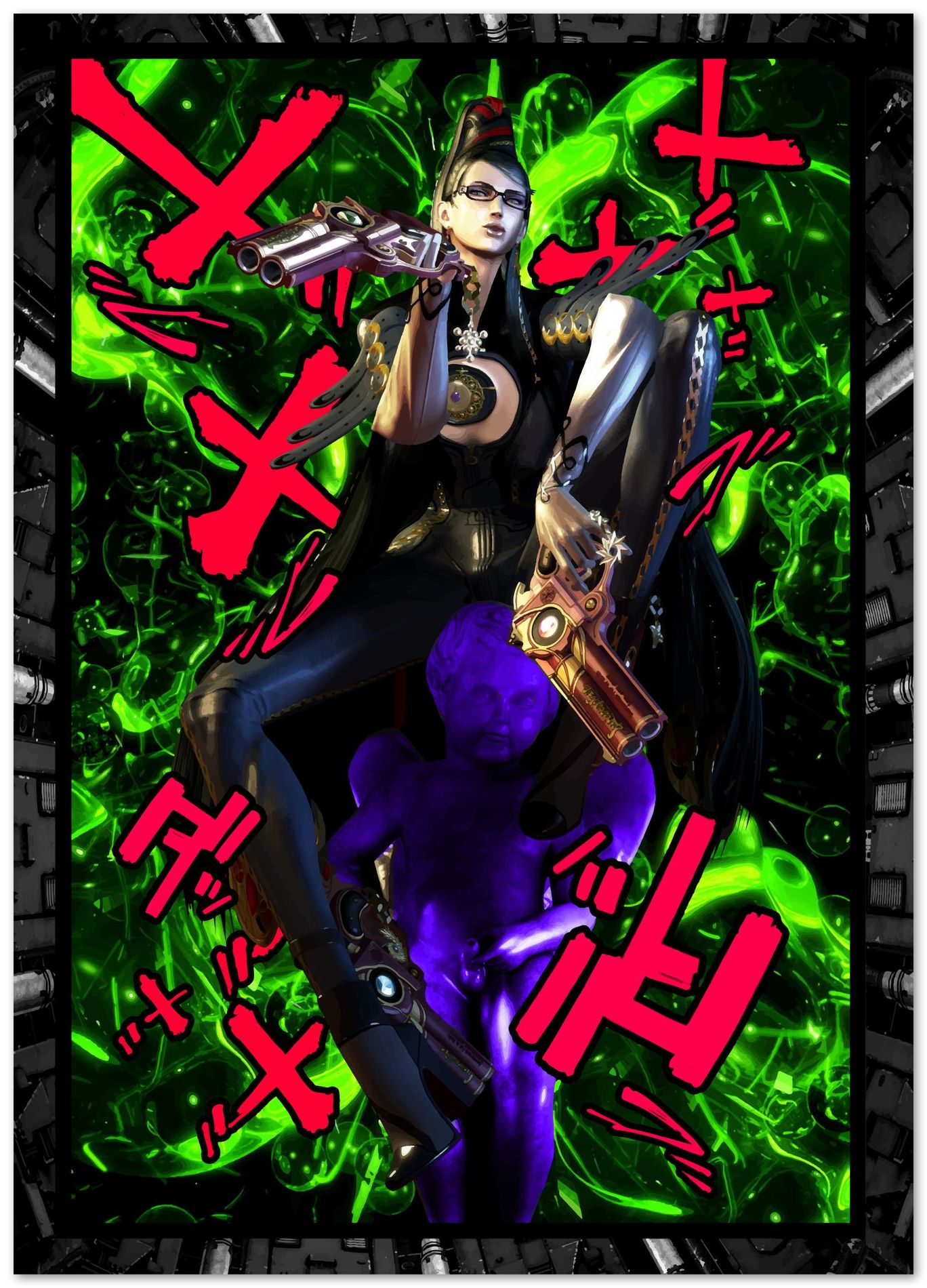 Bayonetta Neon kanji - @SyanArt