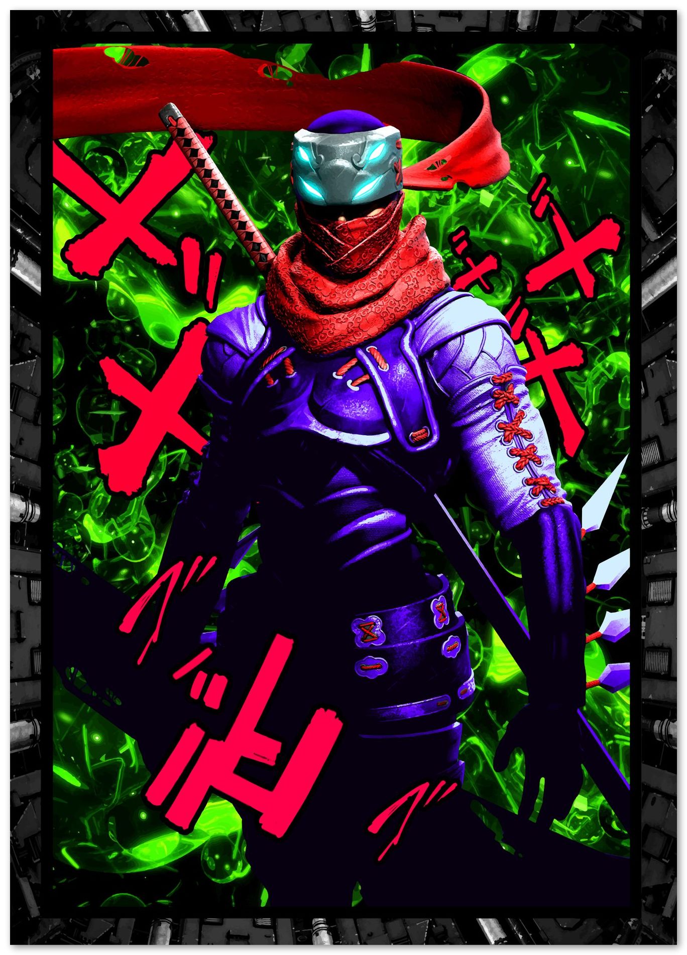 Shinobi hotsuma Neon Kanji - @SyanArt