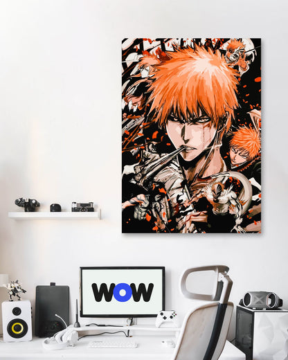 bleach ichigo orange vector collage - @SyanArt