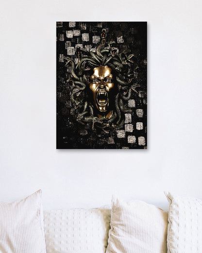 Greek Medusa mytology golden stone - @SyanArt