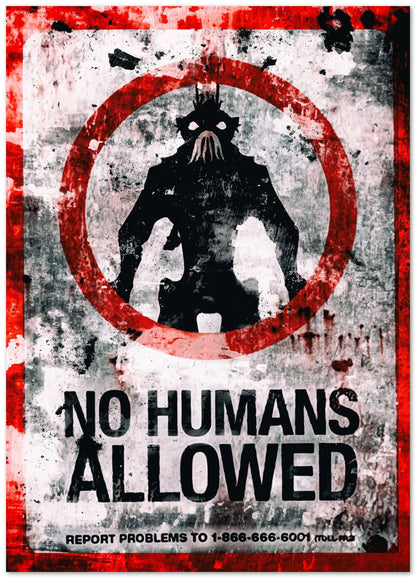 District 9 no humans allowed sign - @SyanArt