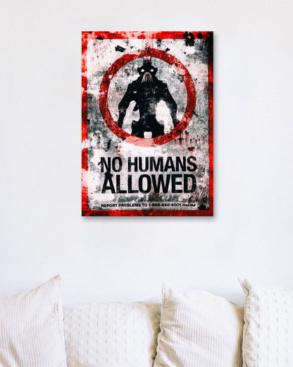 District 9 no humans allowed sign - @SyanArt