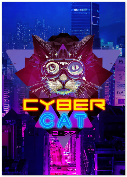 Cybercat 2077 funny gag gaming mancave - @SyanArt