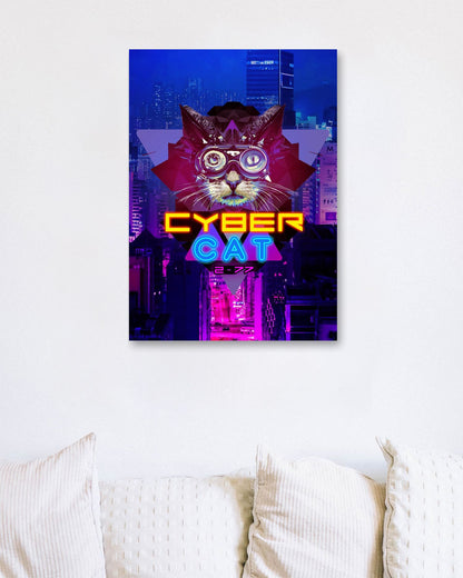 Cybercat 2077 funny gag gaming mancave - @SyanArt