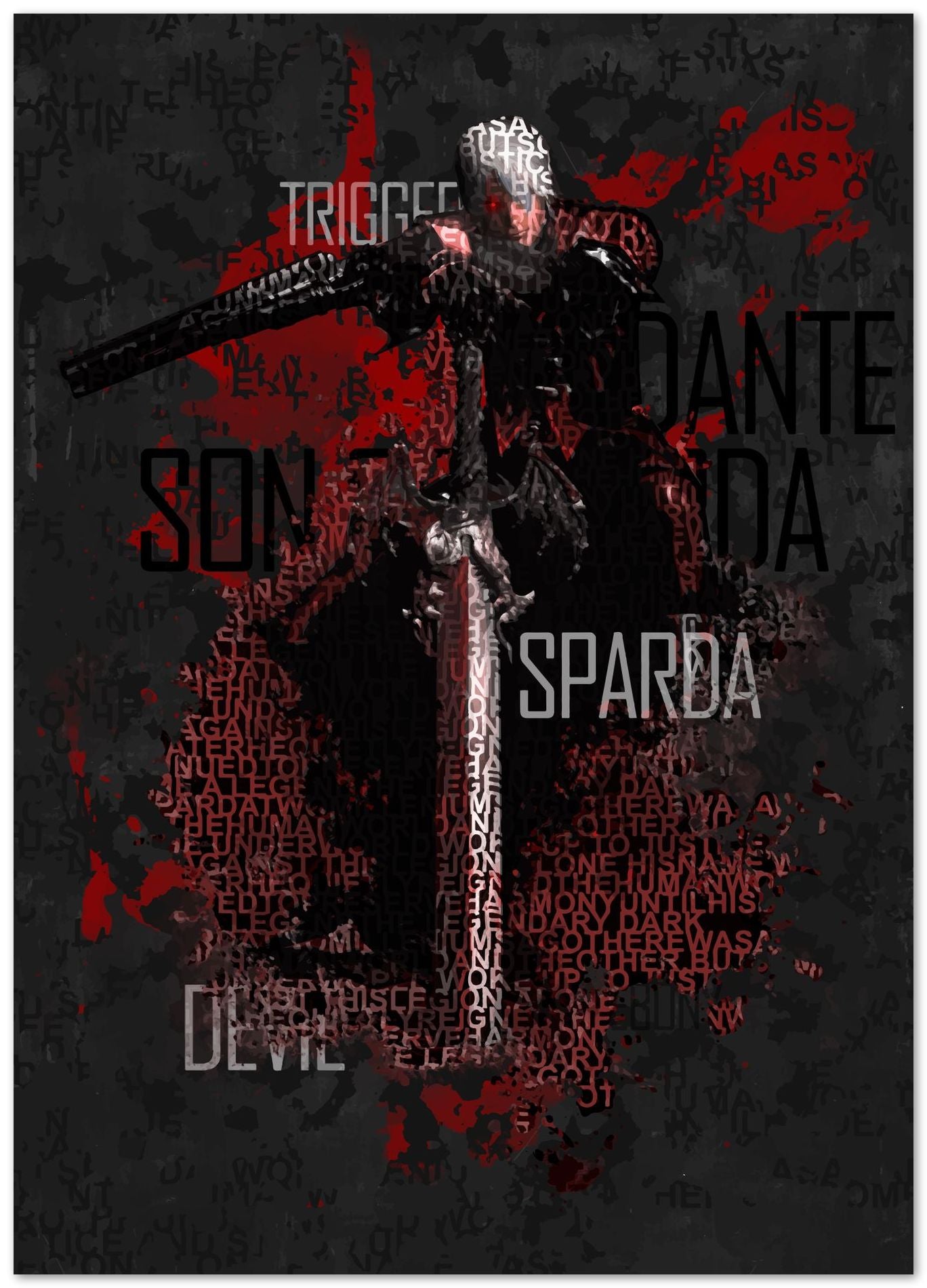 Dante Devil May Cry 1 Text art - @SyanArt