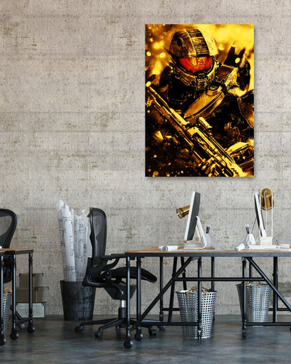 Halo master chef golden soldier - @SyanArt