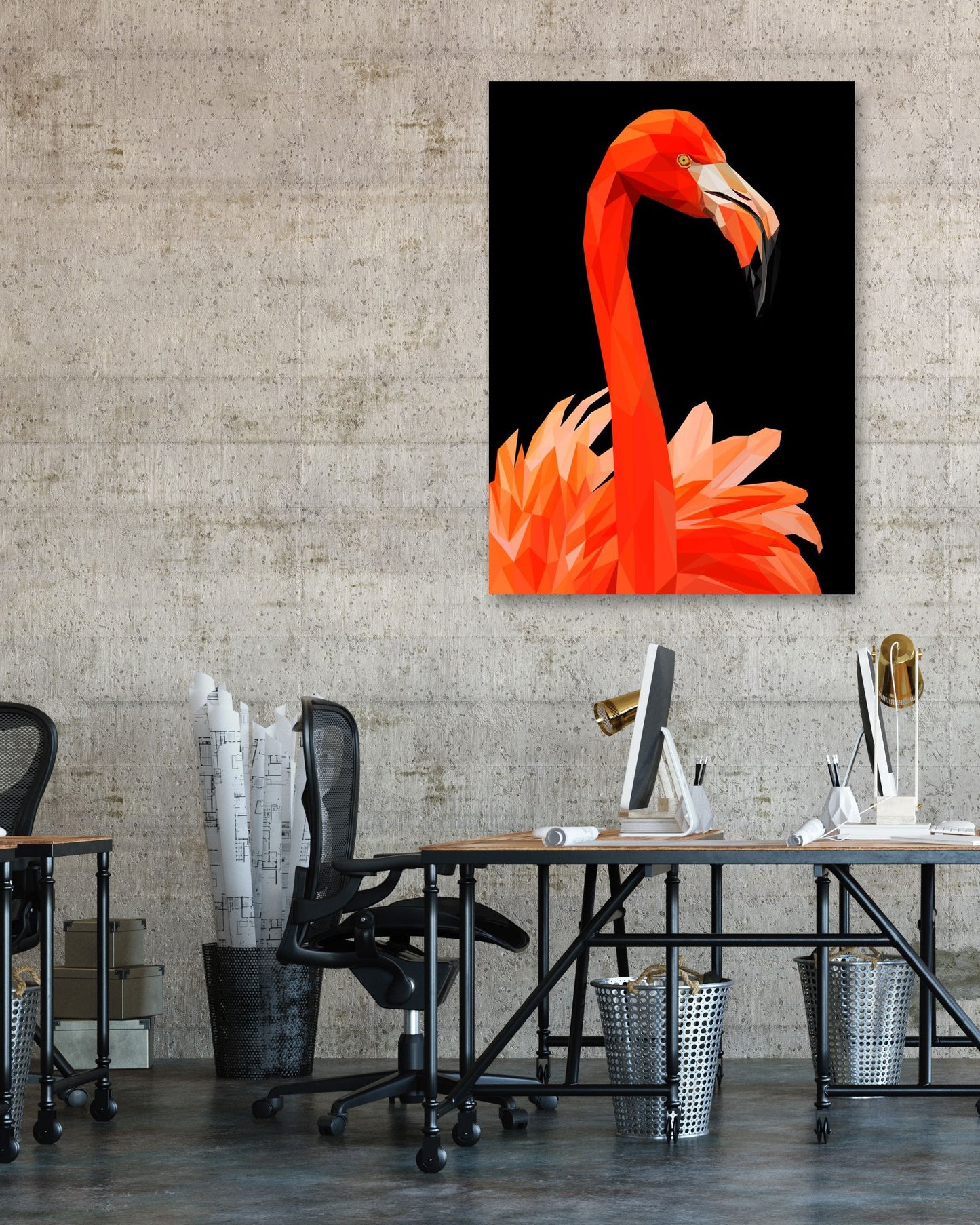 flamingo nursery animals poster - @Artnesia