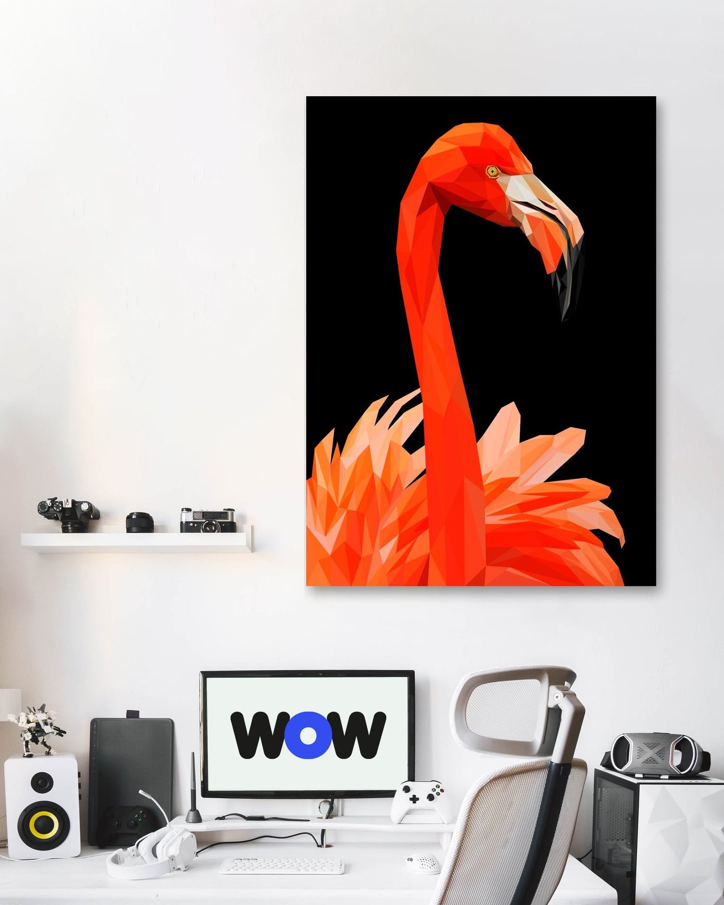 flamingo nursery animals poster - @Artnesia