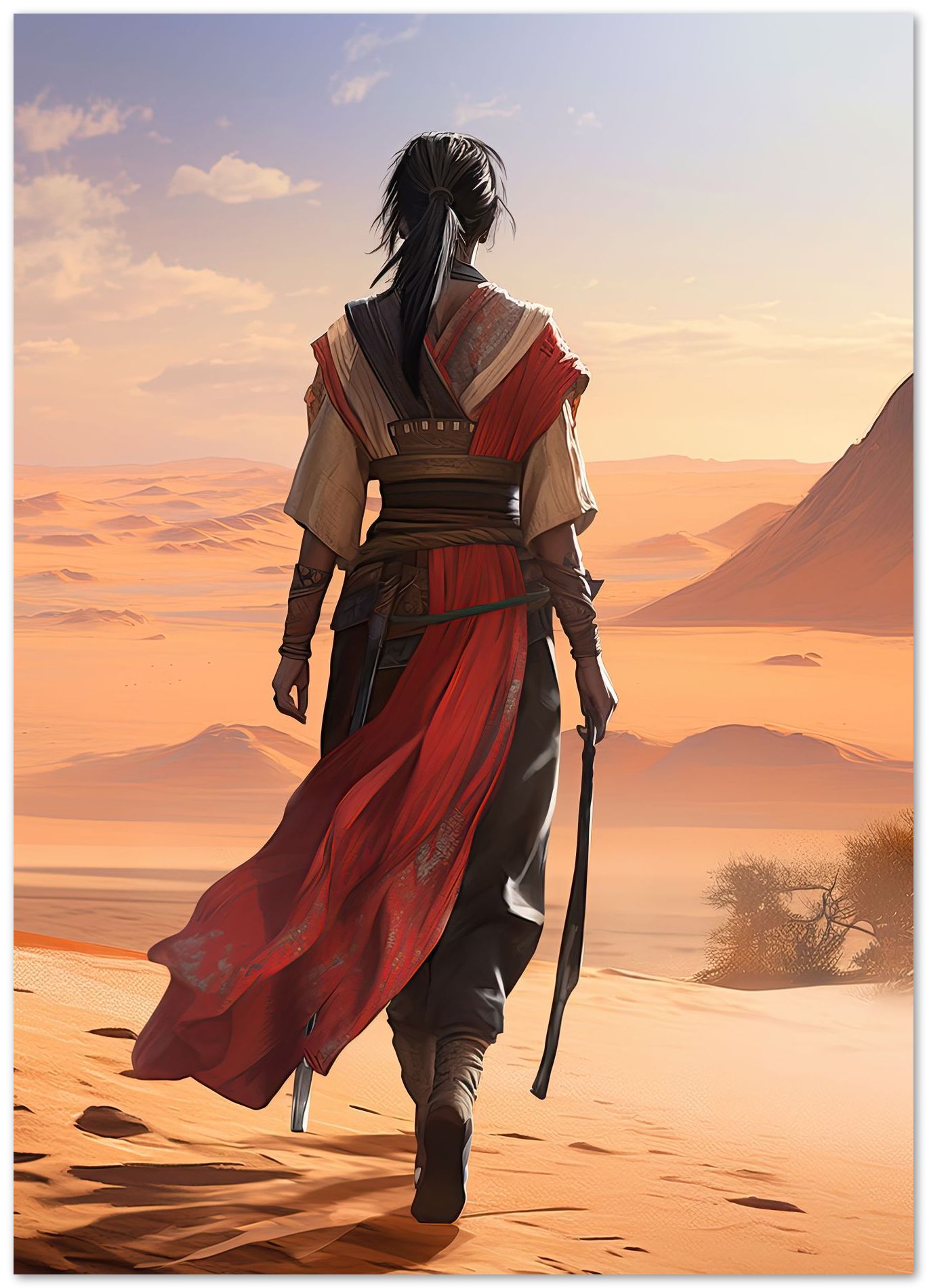 Female Samurai In Desert - @ZakeDjelevic