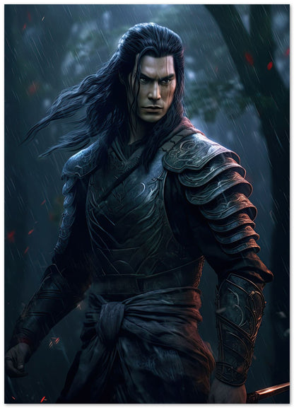 Male Samurai Long Hair Black - @ZakeDjelevic