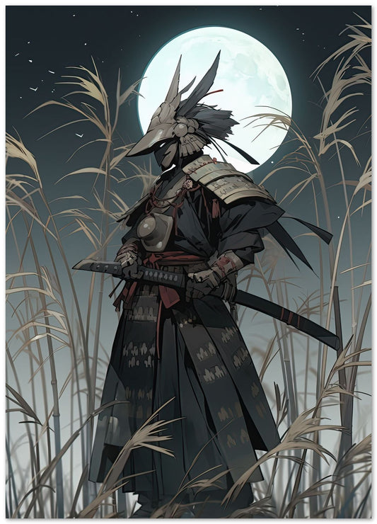Samurai Full Moon Background - @ZakeDjelevic