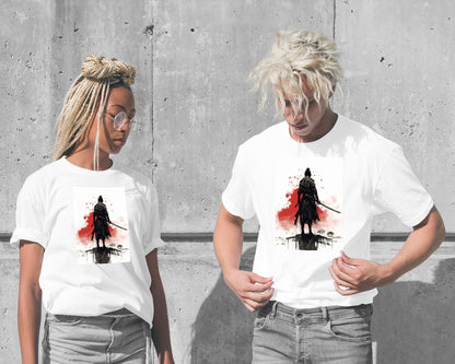 Samurai Ink Art White Red - @ZakeDjelevic