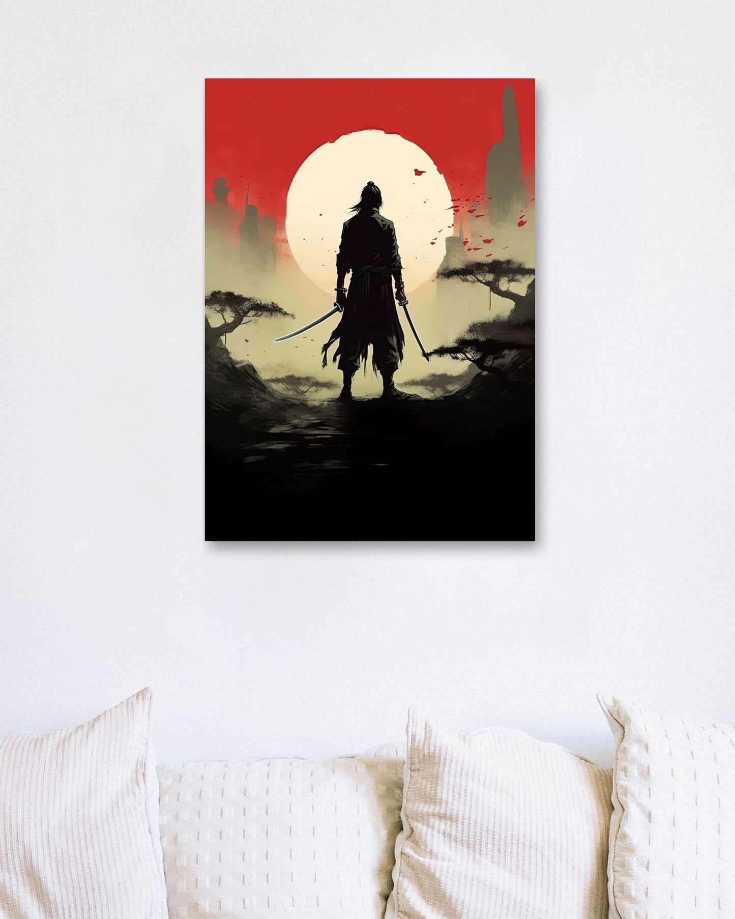 Samurai Moon White Red - @ZakeDjelevic