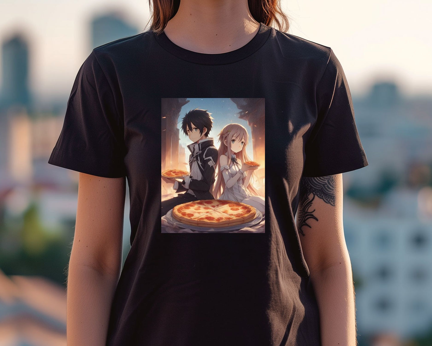 Kirito Asuna Eating Pizza - @JongKlebesGallery