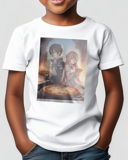 Kirito Asuna Eating Pizza - @JongKlebesGallery