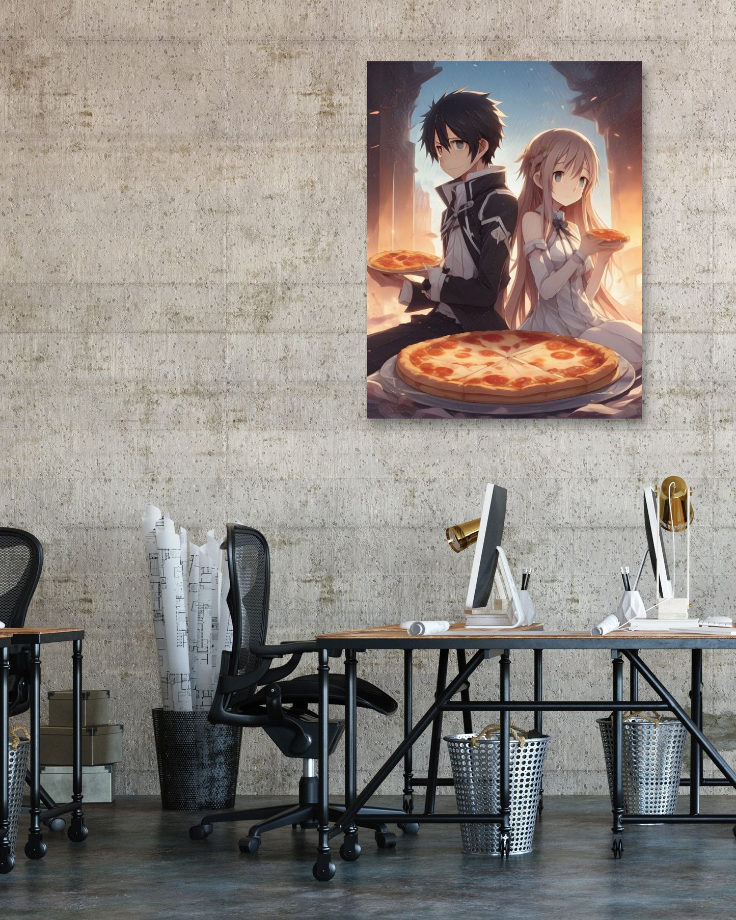 Kirito Asuna Eating Pizza - @JongKlebesGallery