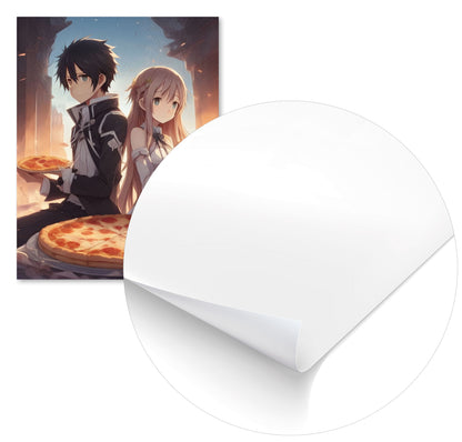 Kirito Asuna Eating Pizza - @JongKlebesGallery