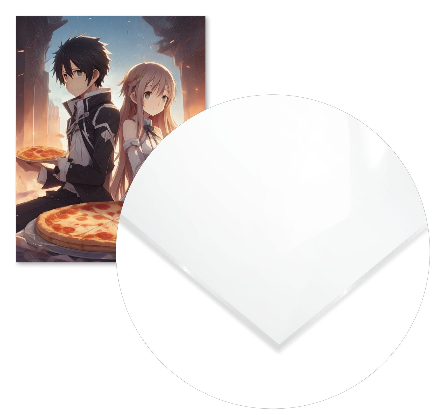 Kirito Asuna Eating Pizza - @JongKlebesGallery