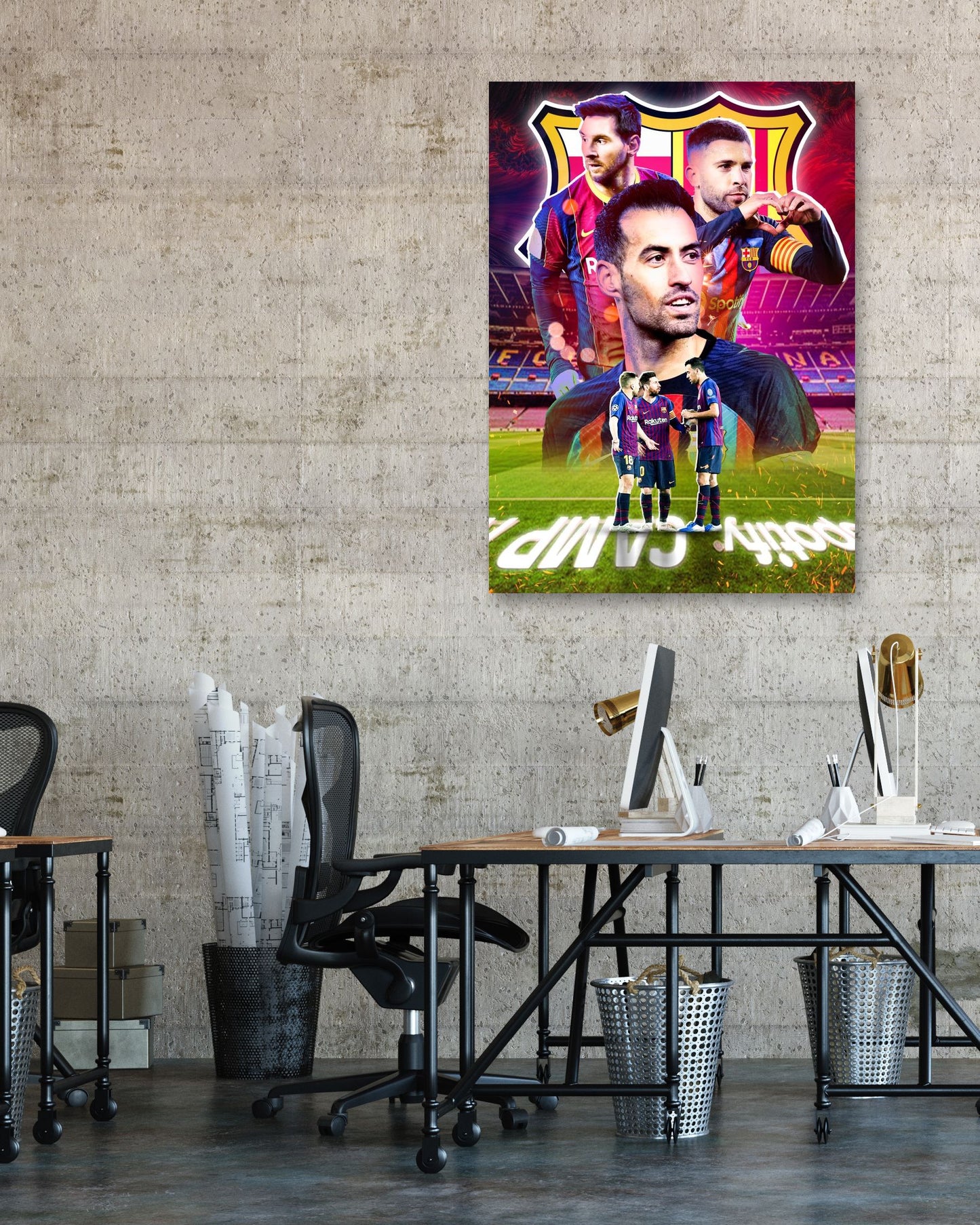 Lionel Messi Sergio Busquets Jordi Alba Barcelona Legend - @ColorizeStudio
