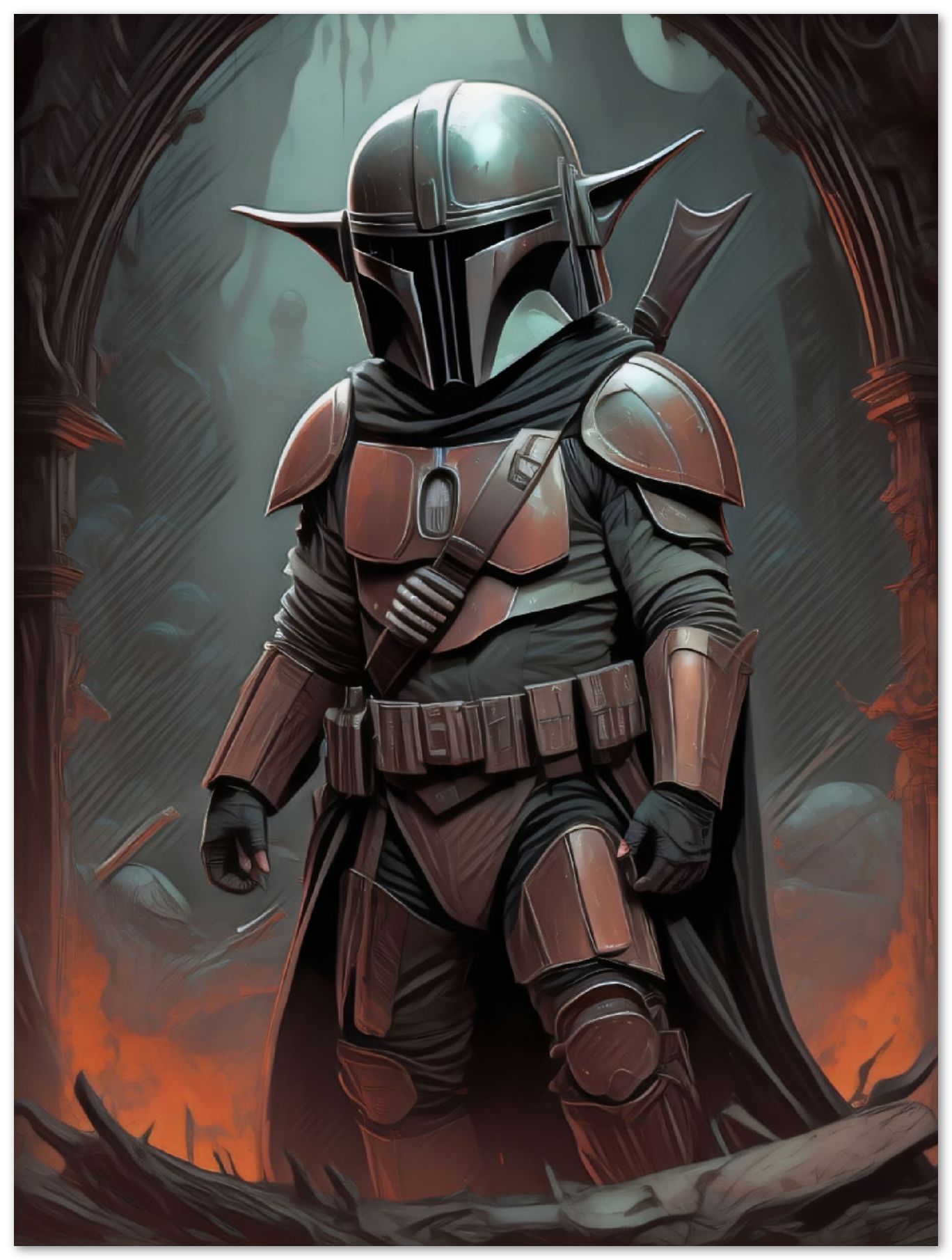 Grogu as Mandalorian - @JongKlebesGallery