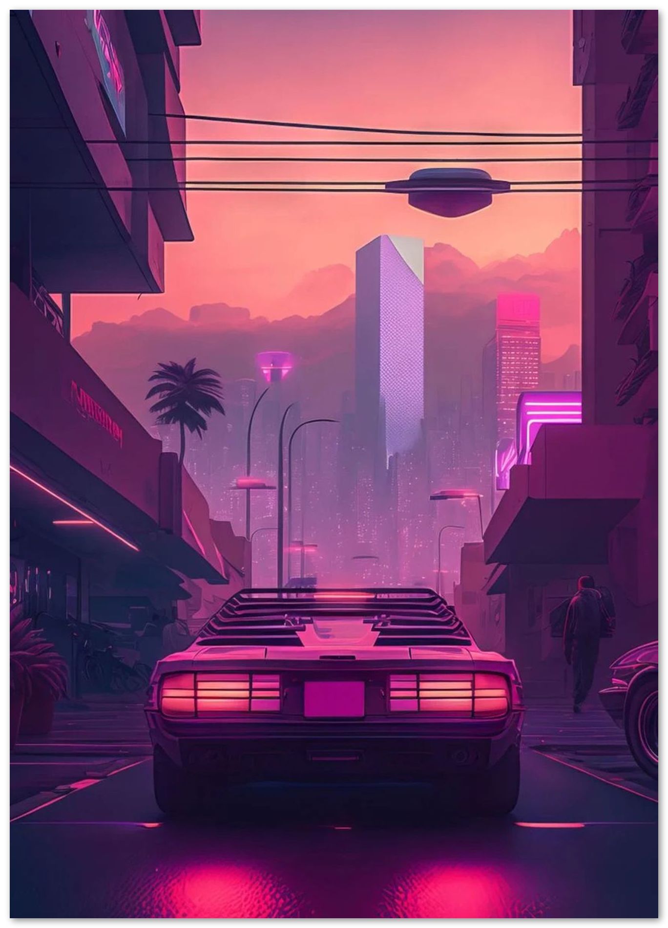 Cyberpunk Car Cityscape - @Sagitarius