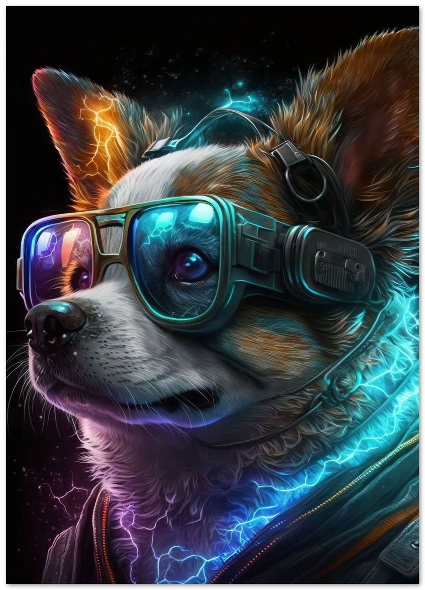 Cyberpunk Corgi Dog - @Sagitarius