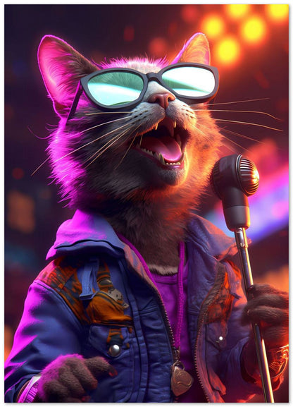 The Cyberpunk Cat Singer - @Sagitarius