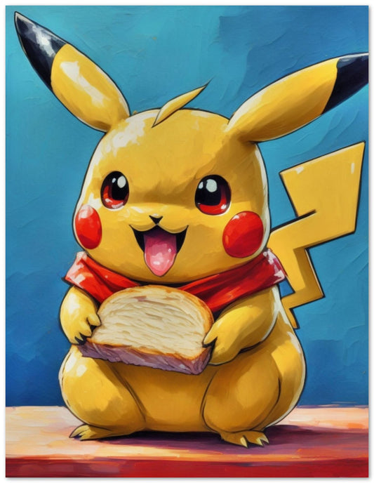 Pikachu eating sandwich - @JongKlebesGallery