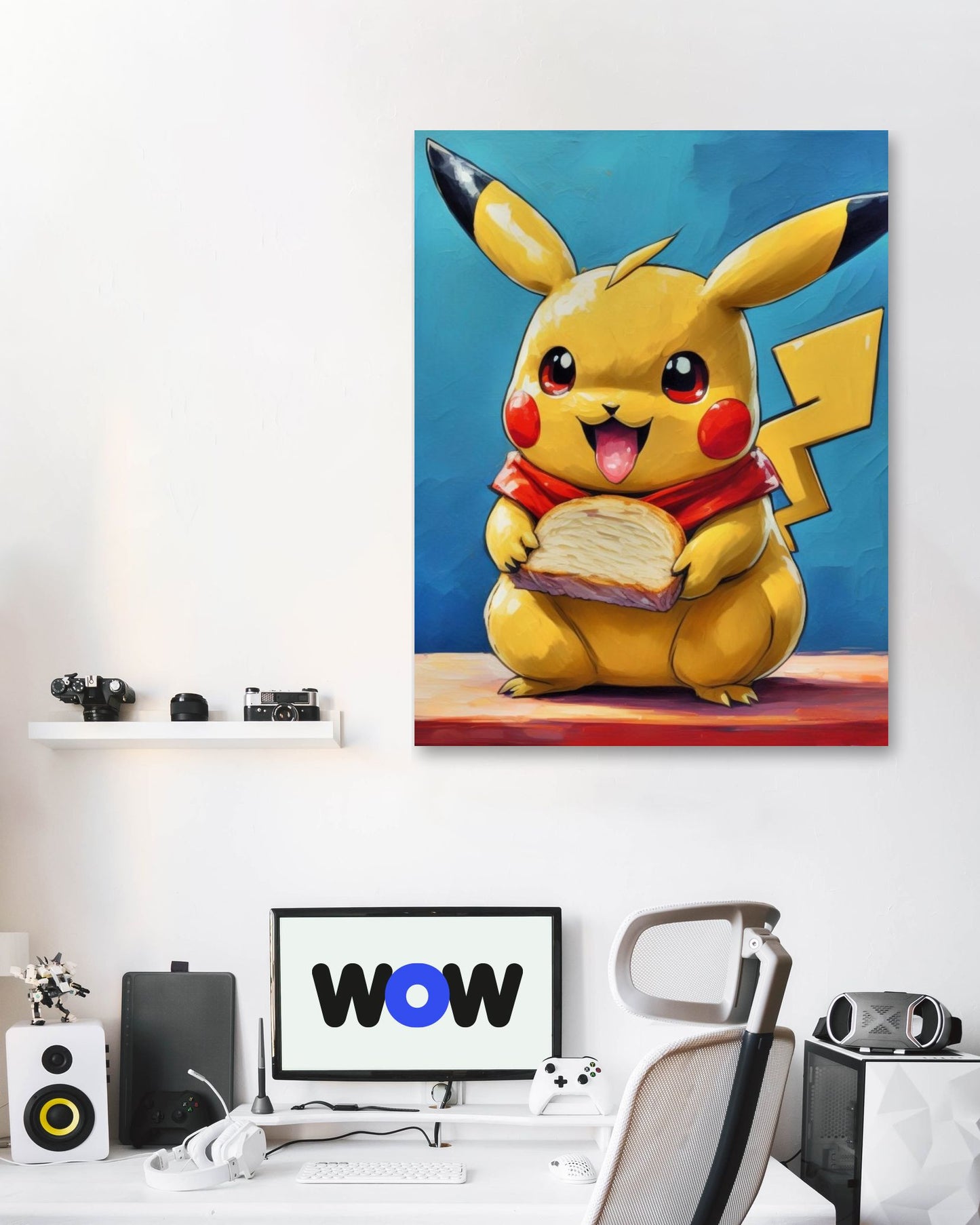 Pikachu eating sandwich - @JongKlebesGallery