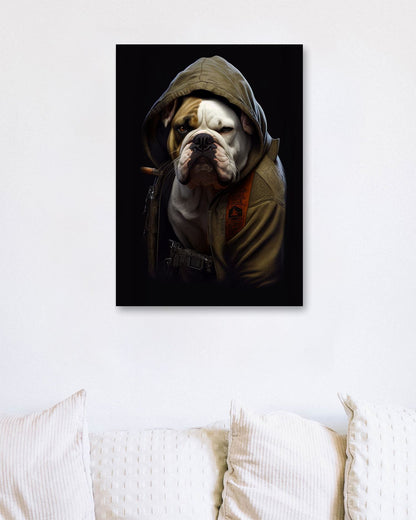 Bulldog Wearing Hoodie - @PUFFY