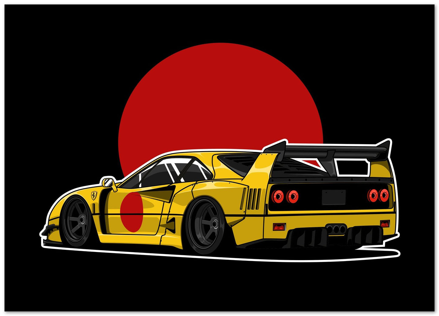 Ferrari F40 LBWK Yellow - @bulldsgn