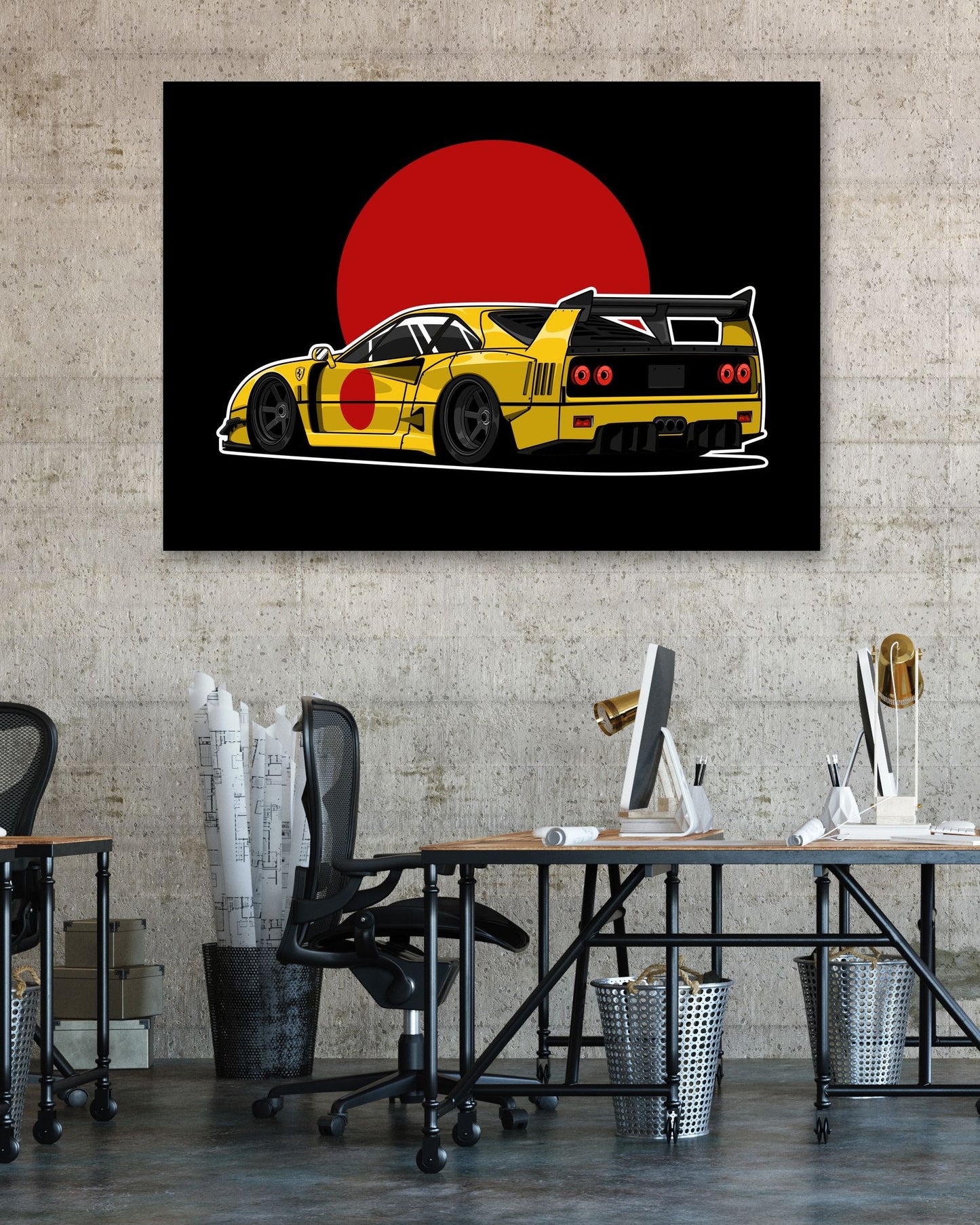 Ferrari F40 LBWK Yellow - @bulldsgn