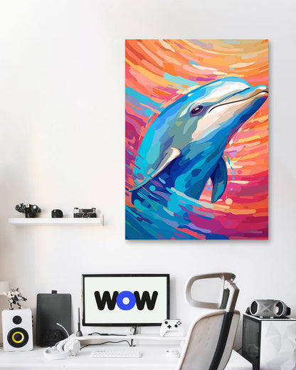 Dolphin Pop Art - @GreyArt