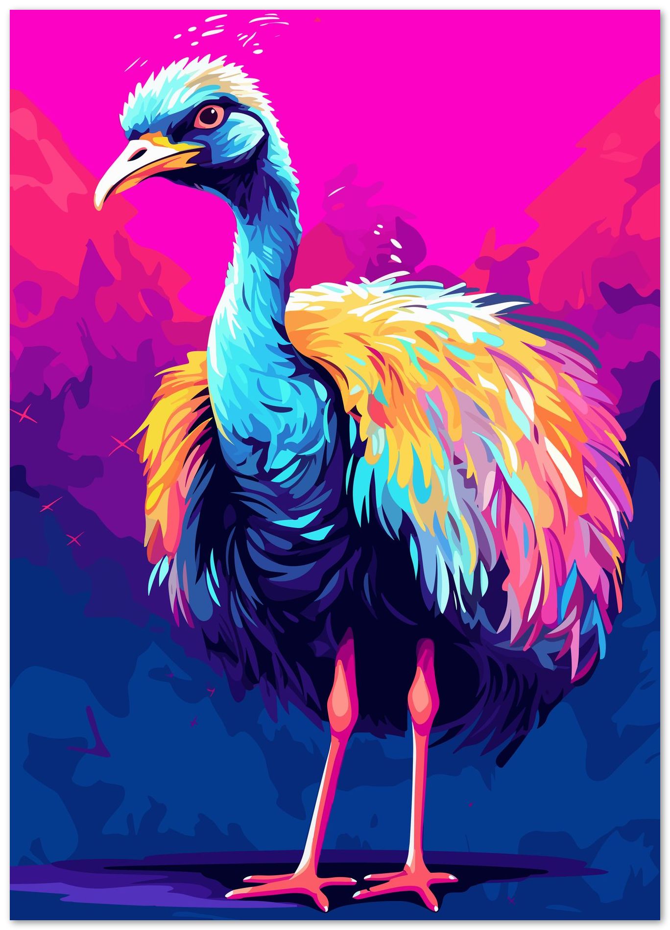 Ostrich Animal WPAP - @GreyArt