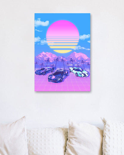 Ford Mustang Retro Poster - @Najib