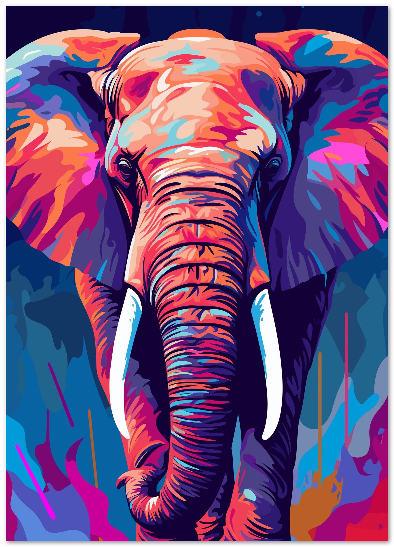 Elephant WPAP Pop Art - @GreyArt